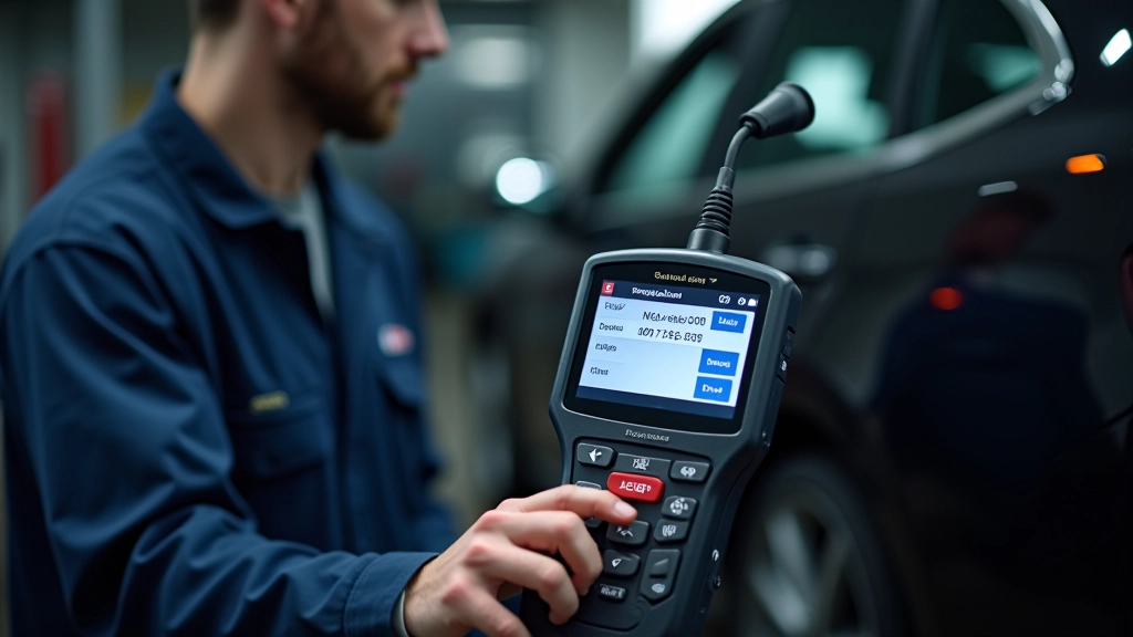 Professional diagnostic scanner display showing transmission error codes and live data streams